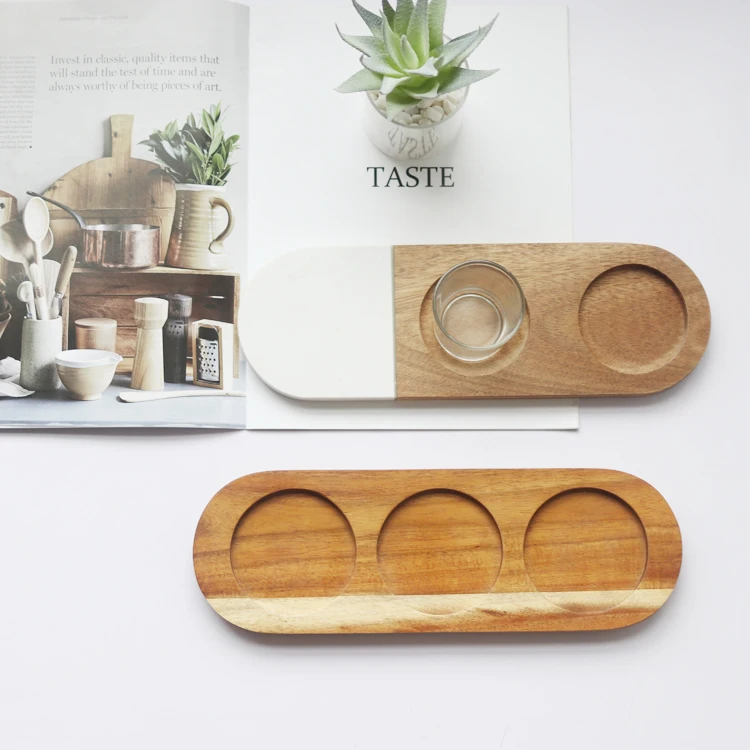 Party Serving Whiskey Tasting Set Wood Vintage Cup Bottle Vases on Tray Acacia Wood Glass Holder Server Tray