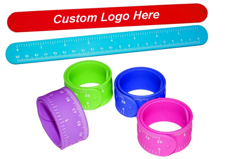 Custom Printing Silicone Ruler Slap Bracelet Fast Delivery