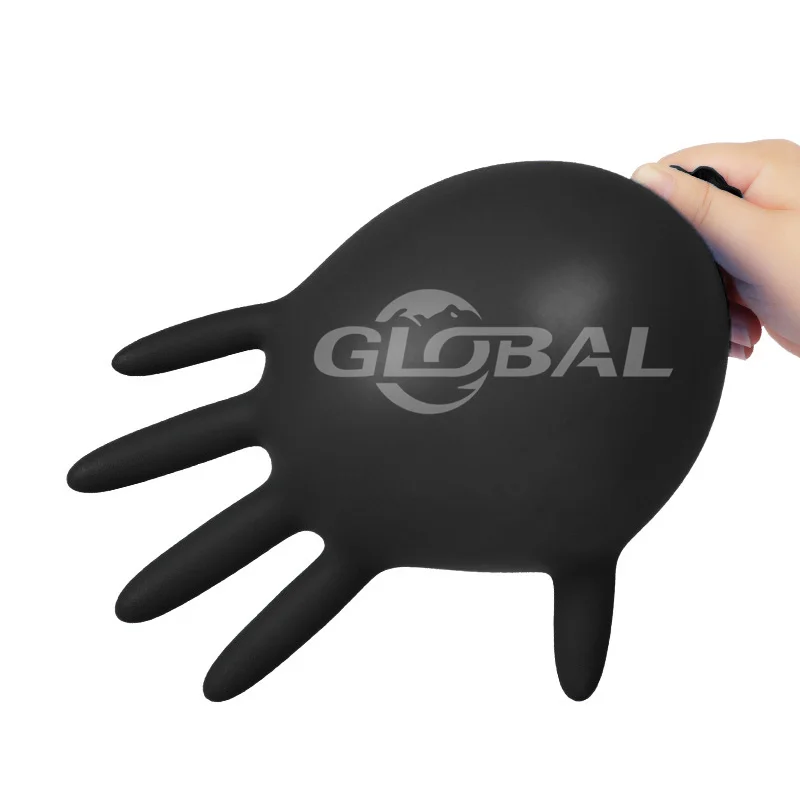 High Quality Powder Free 6 Mil Black Colored Latex Free Plastic Safety ESD Powder Free Wholesale nitrile gloves
