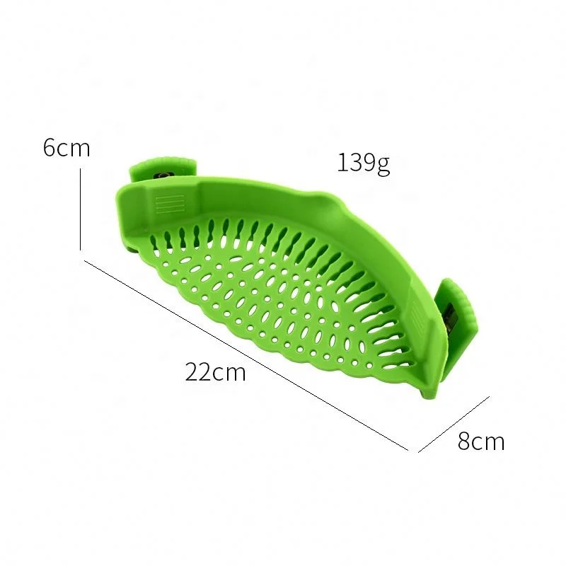 2025 Factory Hot Sale Fits All Pots and Bowls Dishwasher Safe Colander Silicone Clip on Strainers With 2 Clip