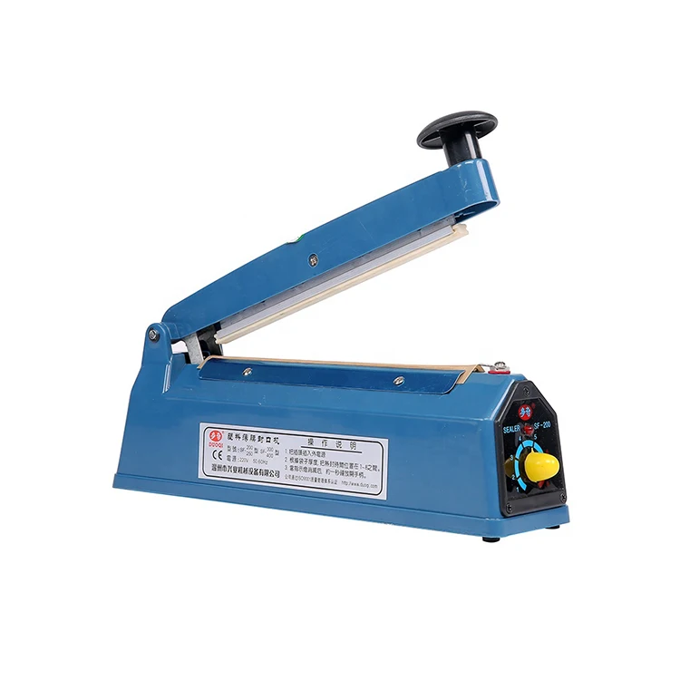 DUOQI SF-200P  plastic bag impulse heat handy sealer semi-automatic portable hand sealing packing machine