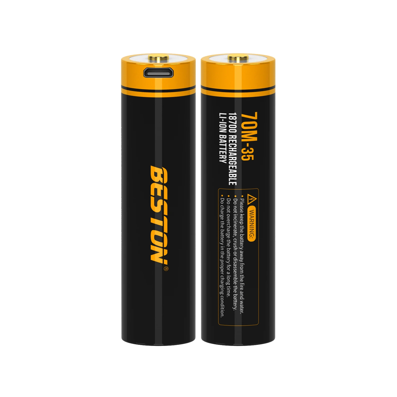 Beston 3.6V 18650 USB Rechargeable Lithium Battery 3500mAh Li-ion batteries for Torch