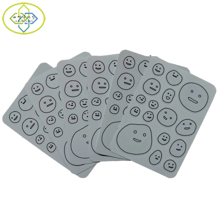 Custom Design Waterproof  PVC Transparent Backing White Liner Cartoon Decorative Stickers Sheet