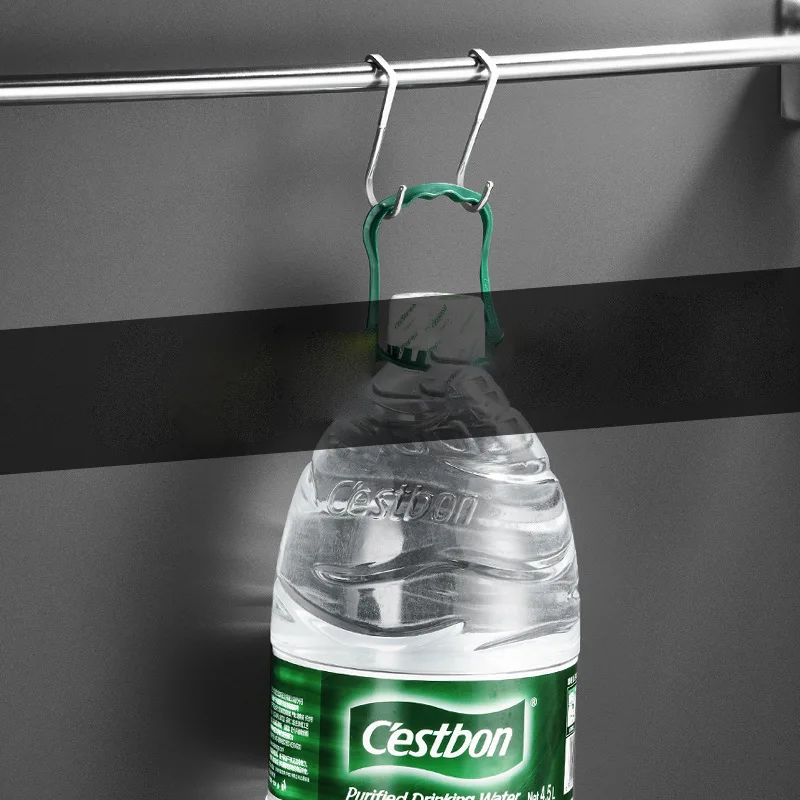 Large 304 stainless steel double S hanger kitchen cabinet hanger simple door back coat rack