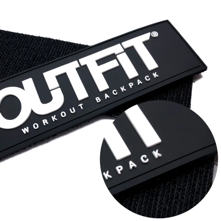 Factory Custom Made Rubber Patch Velcroes  Full PVC Patch For jacket or backpack