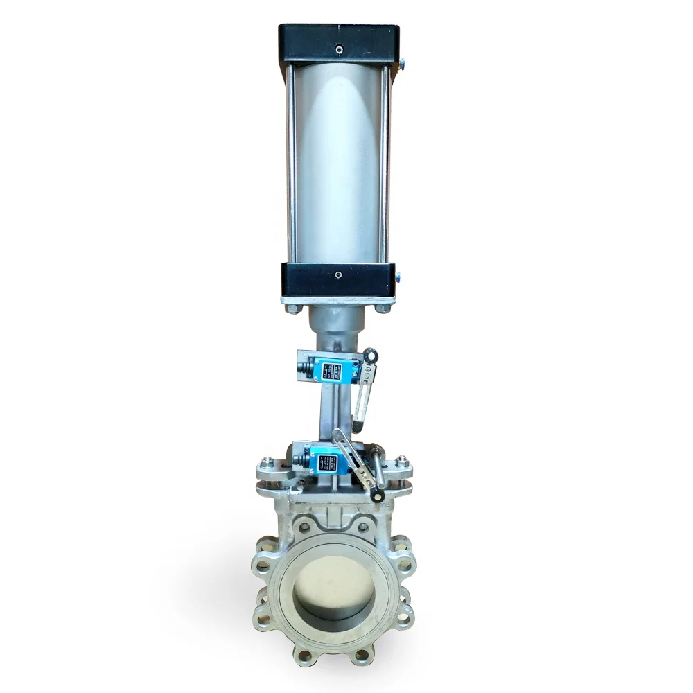 Double acting pneumatic actuator and positioner SS304 knife gate valve