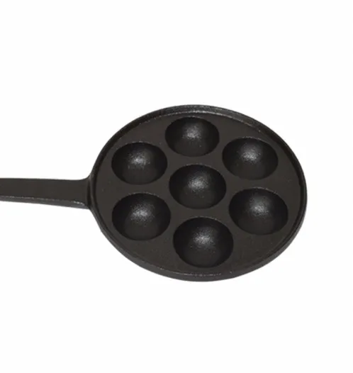 Чугунная сковорода Aebleskiver для аутентичных датских набивных блинов-в комплекте с бамбуковыми шпагами силиконовой ручкой и варежкой духовки