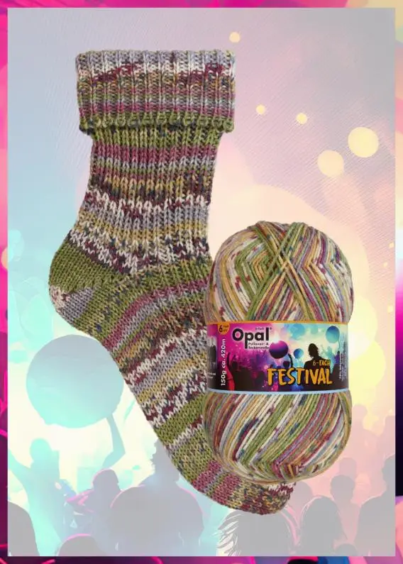 Opal Sock Yarn Festival 6-fach 420m/150gram per ball Beautiful Color Soft Hand Knitting Blended Merino Yarn
