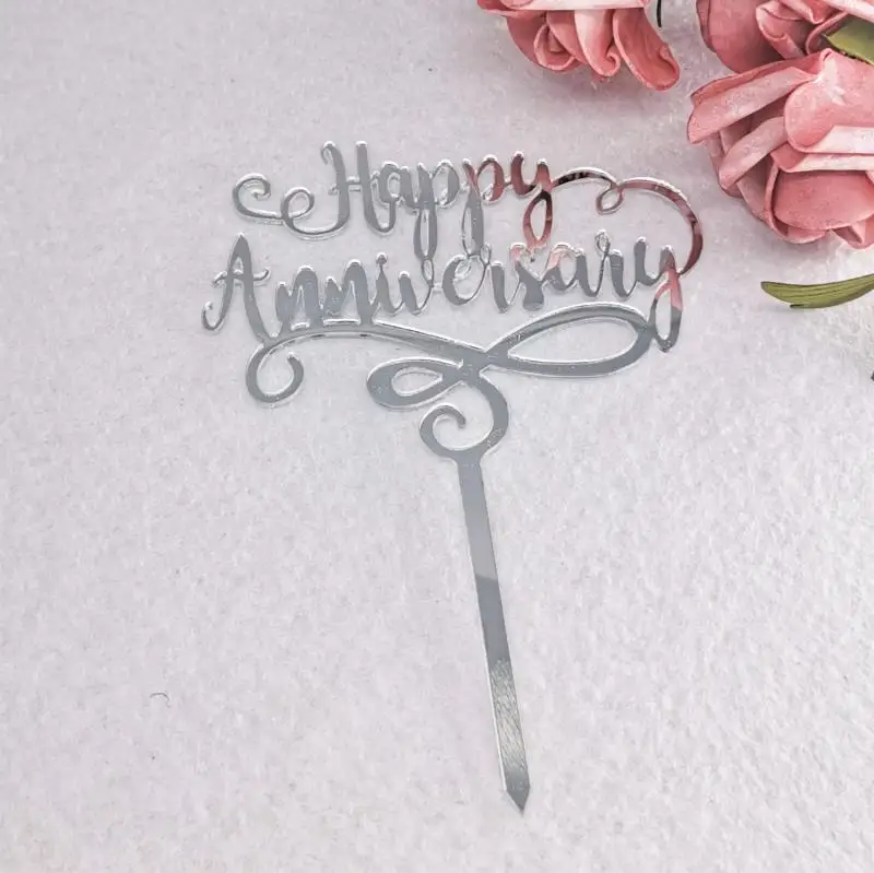 Acrylic Glitter Gold  Cake Topper Acrylic for happy birthday  congratulations Happy Anniversary party decorations