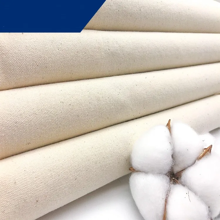 Organic Cotton 14A Canvas GOTS Pure Cotton Canvas Environmentally Friendly Embryo Fabric Sofa Handbag Fabric