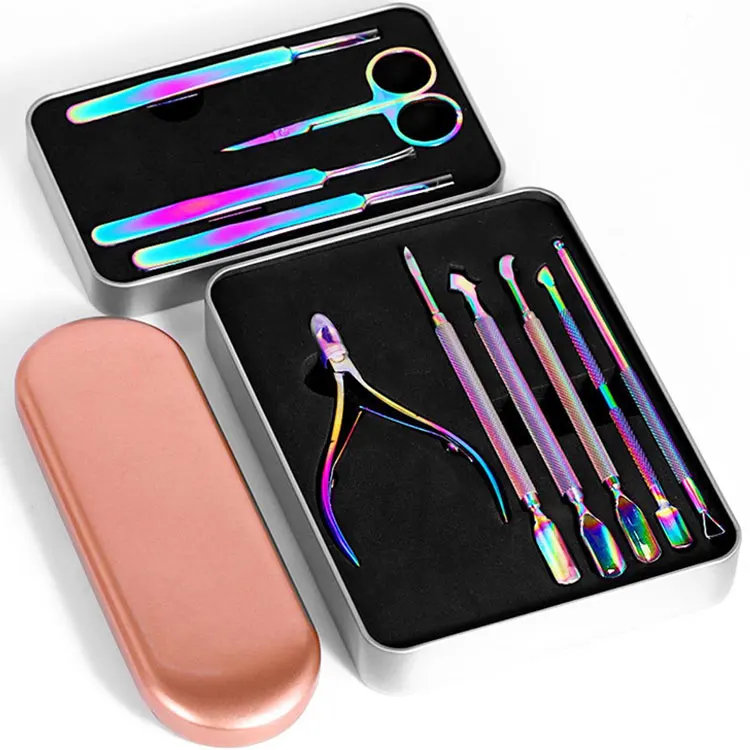 
Girls Grooming Nail Cuticle Pusher Tools Kit, Stainless Steel Nail Cleaner Trimmer Cuticle Pusher Set 