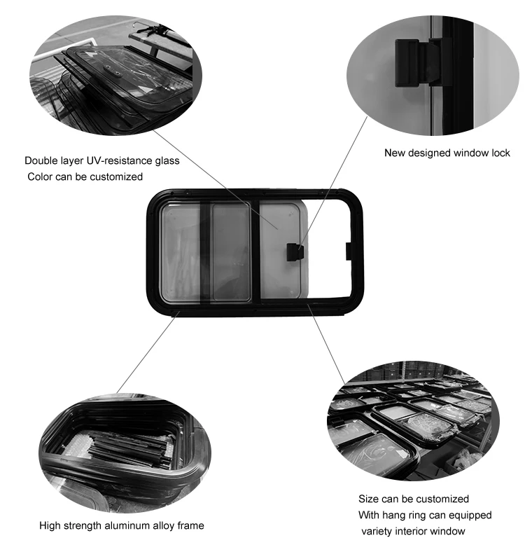 Jishun Auto RV Parts Sliding Window Caravan Slide Push-pull Window