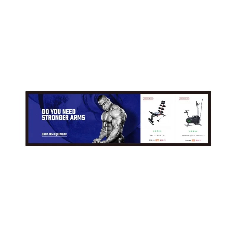 Zkong 35.6 inch LCD Display Strips Digital Display for Advertising LCD Advertising Player