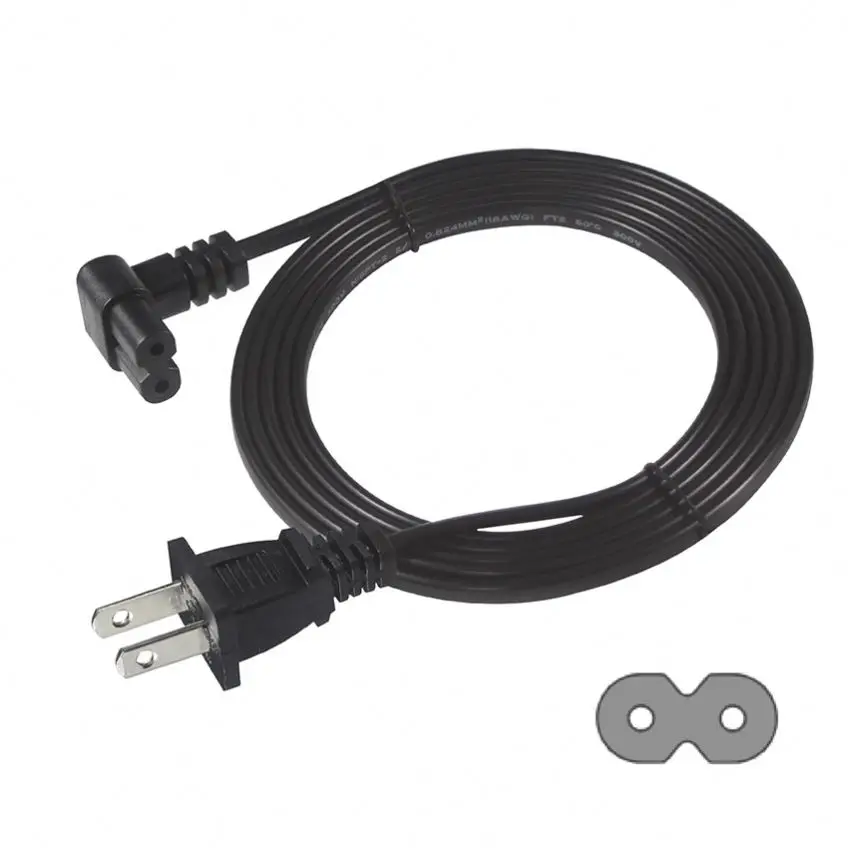 Nema 1-15p C7 Male Connector Plug 110v Polarized Figure 8 Cable