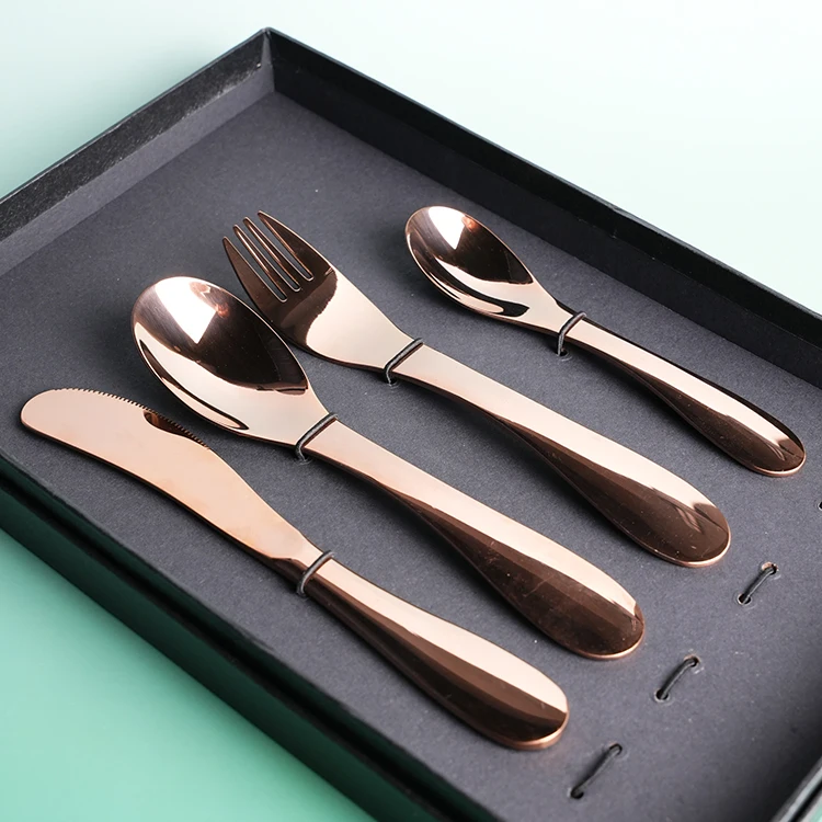 Children Good Quality Gift Set Cute Feeding Fork Spoon Stainless Steel Kids Cutlery for