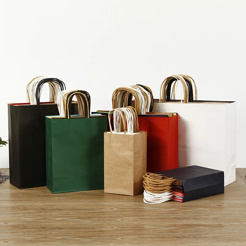 Recycled customized design kraft baking packaging toast bread paper bag for bakery cake food take away milk tea coffee