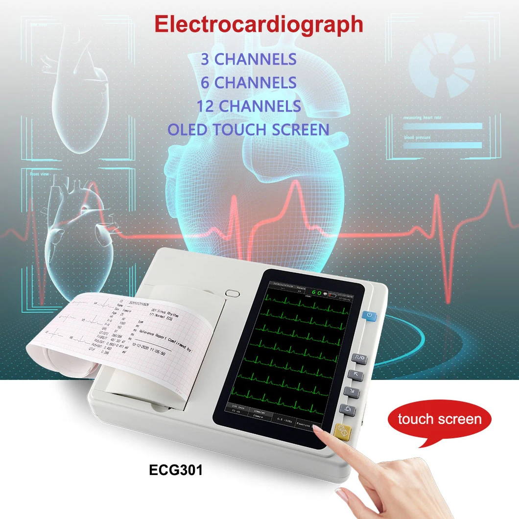 6 channel  monitor de paciente nibp spo2 ecg 24 hor portable ecg electrode production machine 6 channel portable ecg monitor