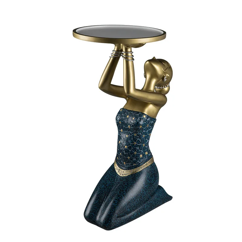 Modern Art Women Figure Tray Statue Large Floor Ornaments Creative Art Home Decoration For Living Room
