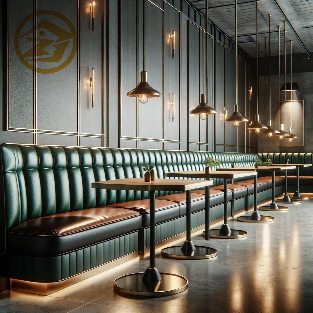 Industrial pub vintage cheap-restaurant-booths brown leather canteen lounge booth sofa vip karaoke booth for restaurant