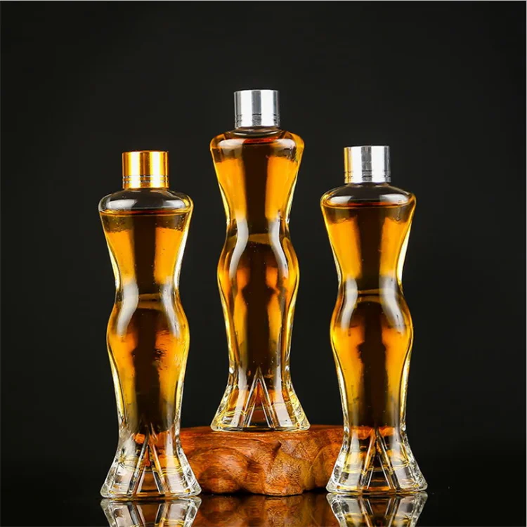 
empty women shape glass bottle mini alcohol bottles 