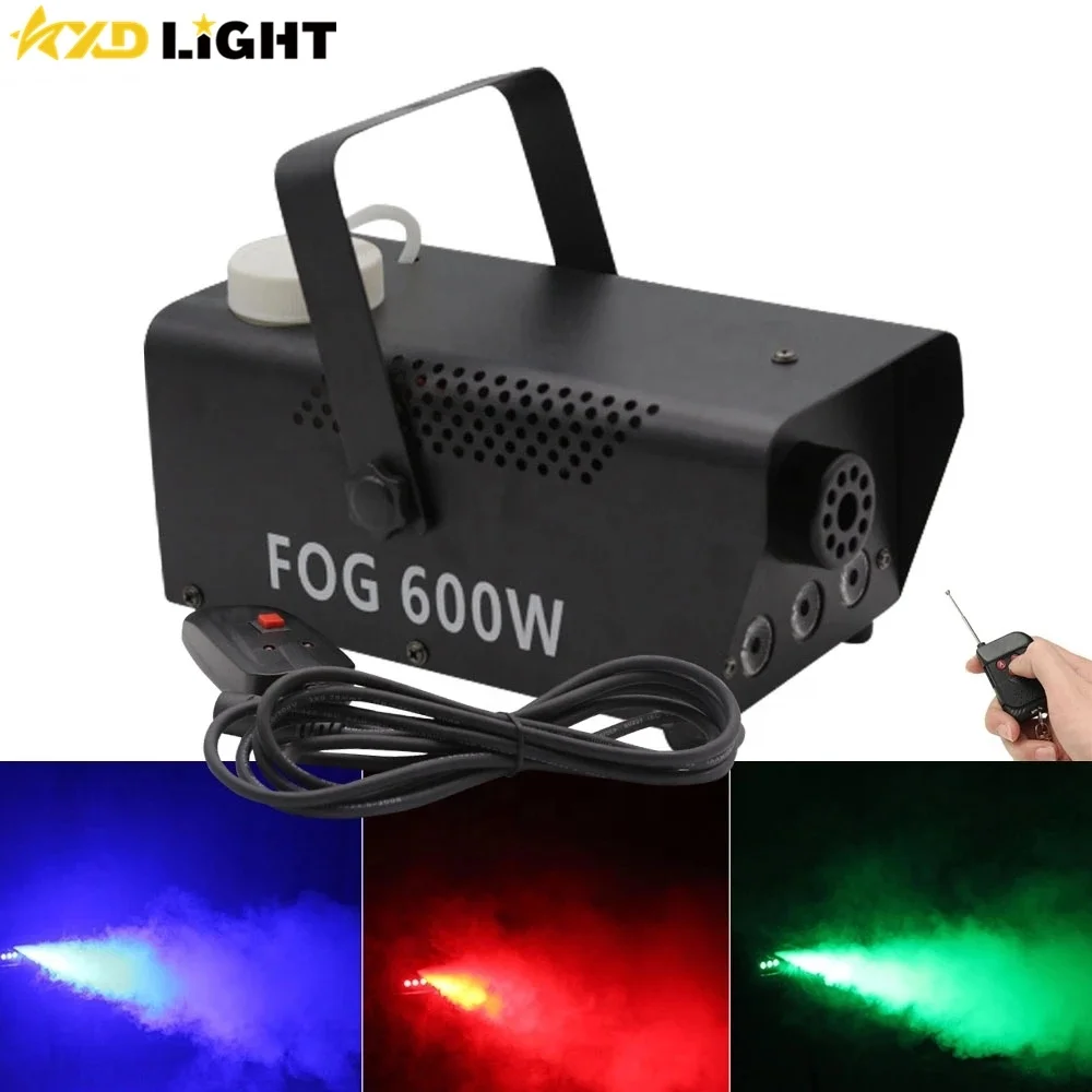  Рождественская вечеринка 600 Вт мини дымовая машина свет 3 шт. RGB светодиодная противотуманная с беспроводным пультом дистанционного
