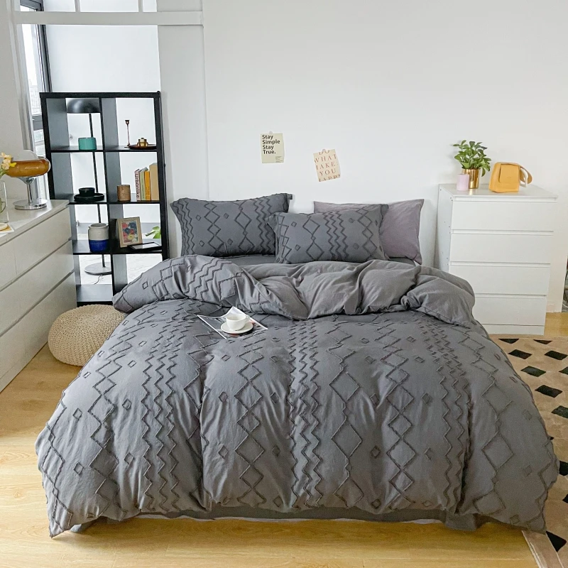 100% Brushed Brushed Microfiber print solid 4 Piece Bedding Set 1 Flat Soft Sheet 1 Deep Pocket Fitted with 2 Pillowcases