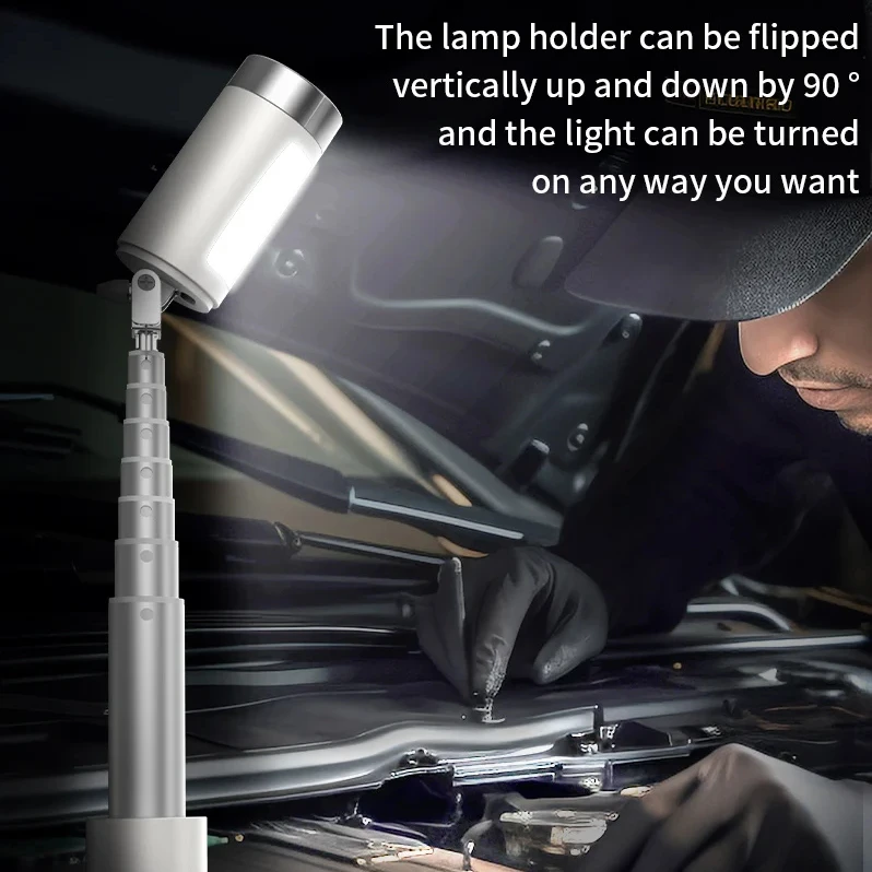 Portable Rechargeable Lamp Multi-functional Window Breaker with LED Light Torch Retractable Standing Outdoor Emergency SOS F