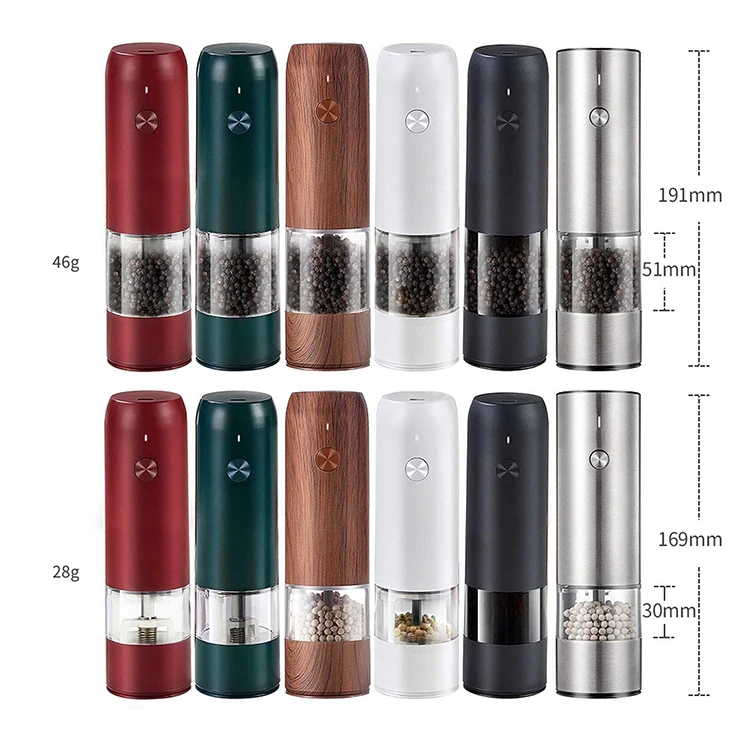 Хорошее качество перезаряжаемая автоматическая работа из нержавеющей стали электрическая мельница для перца и соли набор