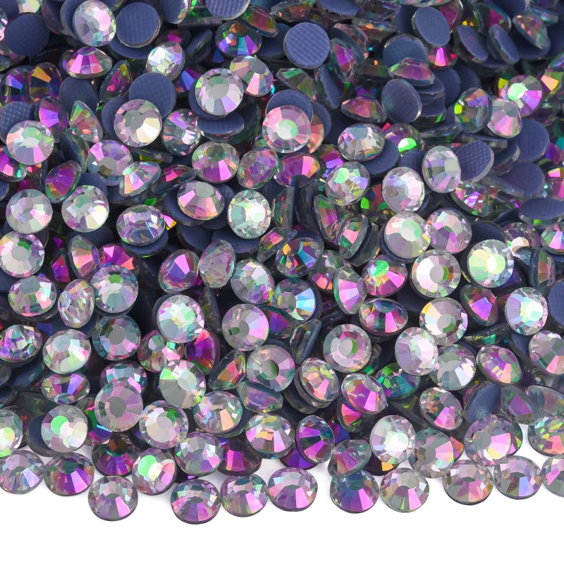 OLeeya Wholesale Free Samples Sparkle Glass Crystals High Quality Hot Fix SS6-SS30 Iron On Rhinestone For Garment Accessories