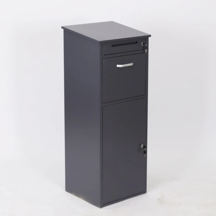 modern american free standing metal iron latter parcel drop mailbox with lock