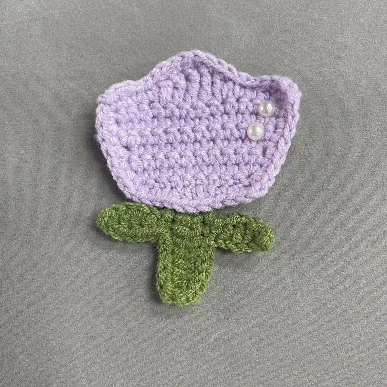 ZSY Small Size Tulip Crochet Flowers Applique Manufactures Handmade Knit Kit Crochets Plush Crochet Flowers