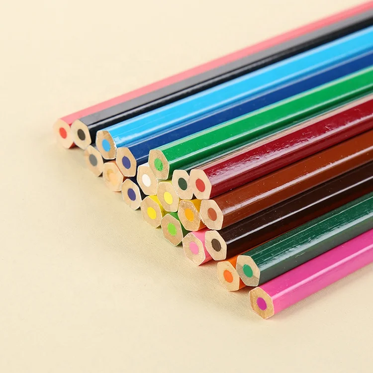 free sample 12/24 colors wood pencils high quality colorful pencil back to school supplies customized logo wood pencils