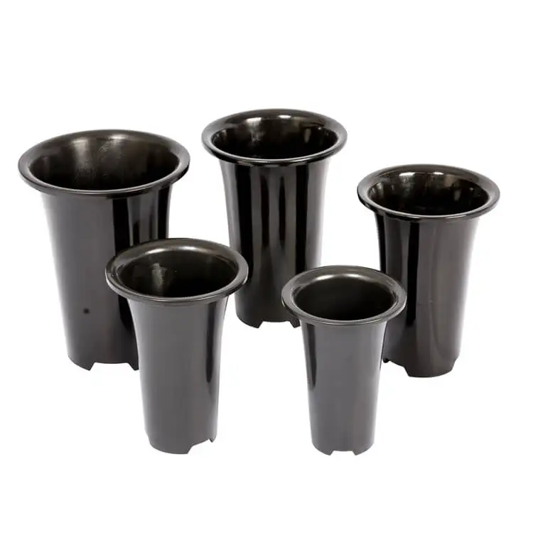 PlasticTall Black 150 x 210mm Home Garden Planter Flower Orchid Nursery Pot