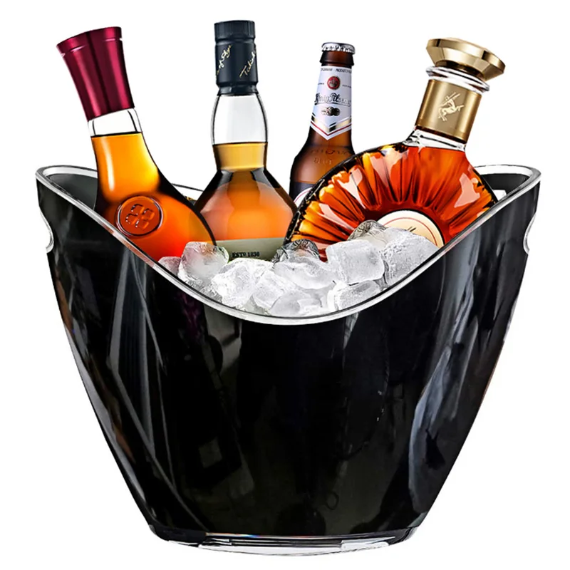 Top Seller 2024 boat shape plastic double wall blue color wine ice bucket champagne ice buckets wine cooler chiller tub