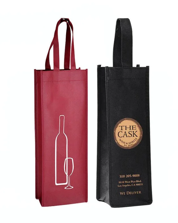 custom china professional manufacturer supply customized eco friendly printing cheap pp non woven red wine carry bag