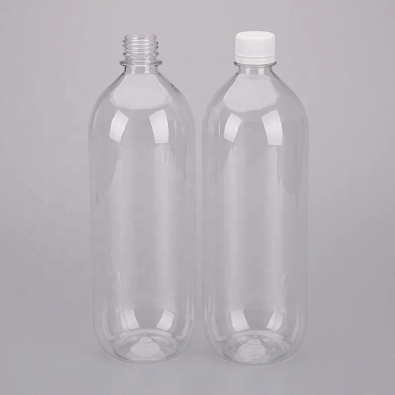 1L 1000 ml Plastic Juice bottle PLA Biodegradable Eco-friendly PET Round Plastic Food Grade Plastic Juice Bottle