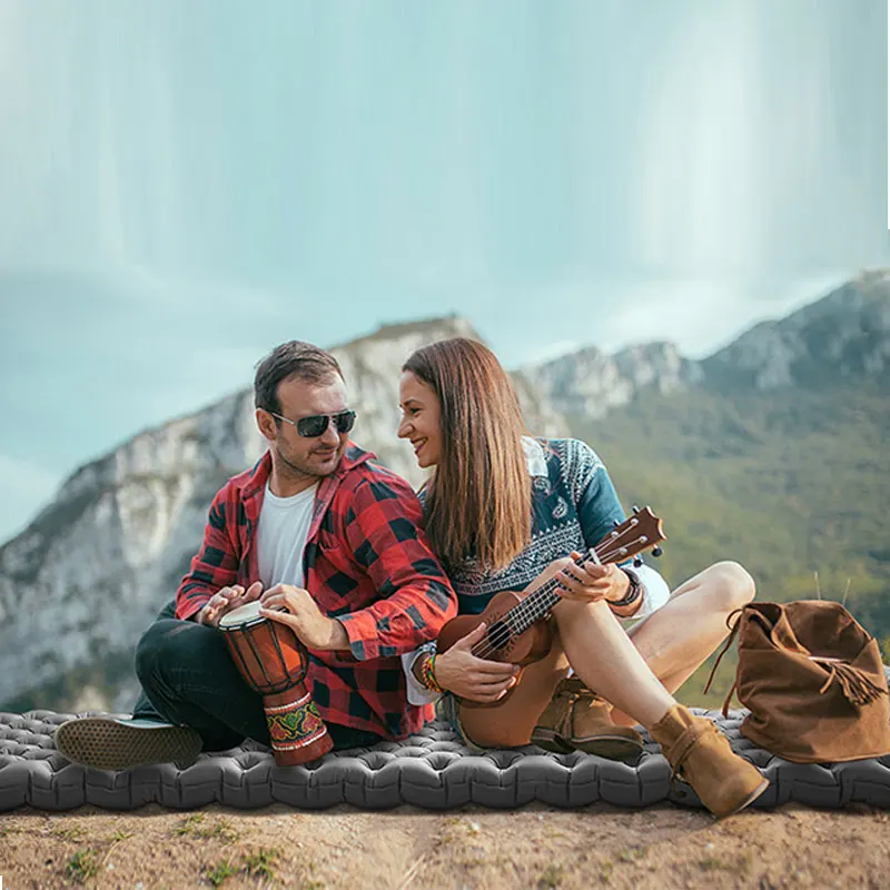 Outdoor sleeping air camping mattress waterproof inflatable lightweight folding sleeping pad for travel