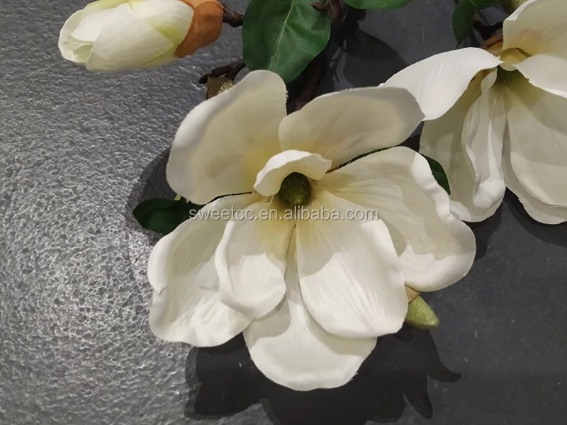 Factory wholesale popular lifelike colorful artificial magnolia flowers with buds