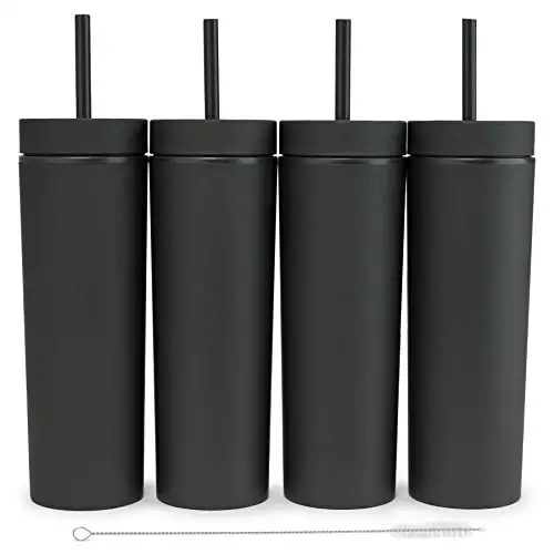 Custom Logo Color 16oz Double Wall Design Plastic Drink Coffee Mug with Lid