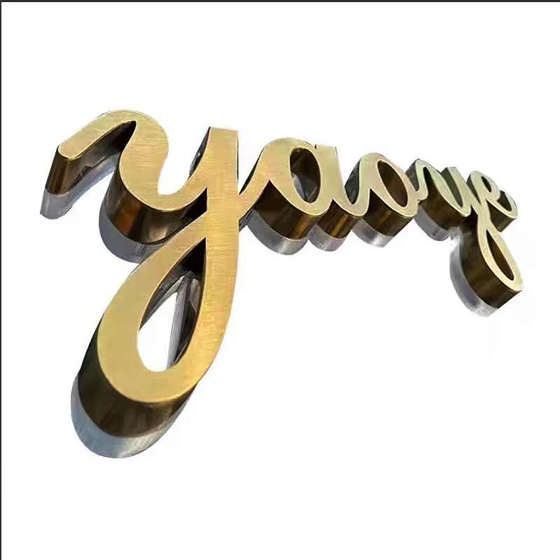custom sign metal gold metal letters sign wholesale brass stainless steel laser cut mini signs