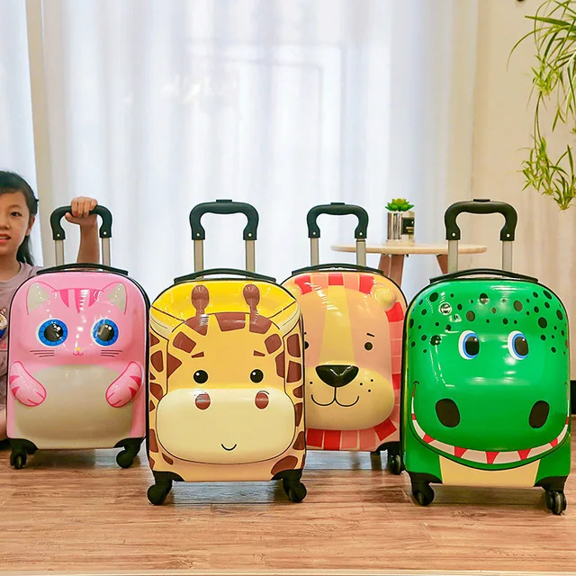 Amazon Hot Sale Custom Design Kids Suitcase Travel Luggage Children Trolley School Bag Travel Smart Luggage Wheeled Suitcases