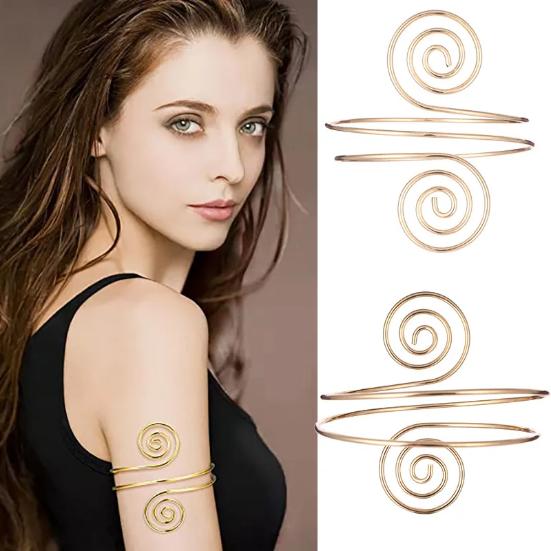 European and American fashion hand personality street beat armband retro note multi-layer metal open bracelet arm band