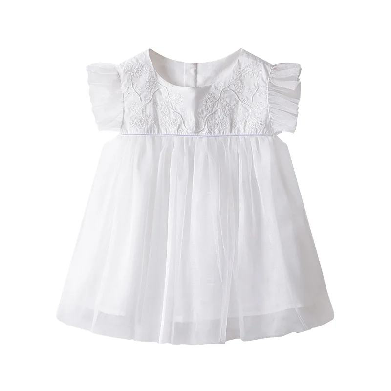 
Wholesale RTS Clothing Girls Dresses Fashion Ruffle Sleeve Tulle Skirt Dresses Mini Fashion Kids Baby Girls For Summer 