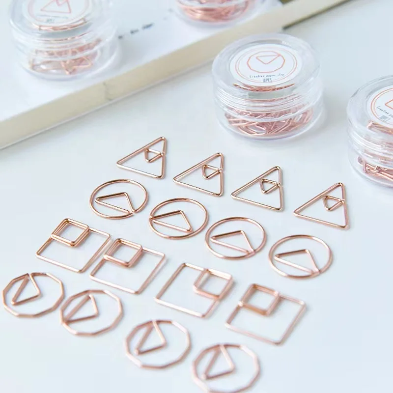 2024 Popular Minimalist Graphic Paper Clip Custom circle square and triangle geometry Paper clips