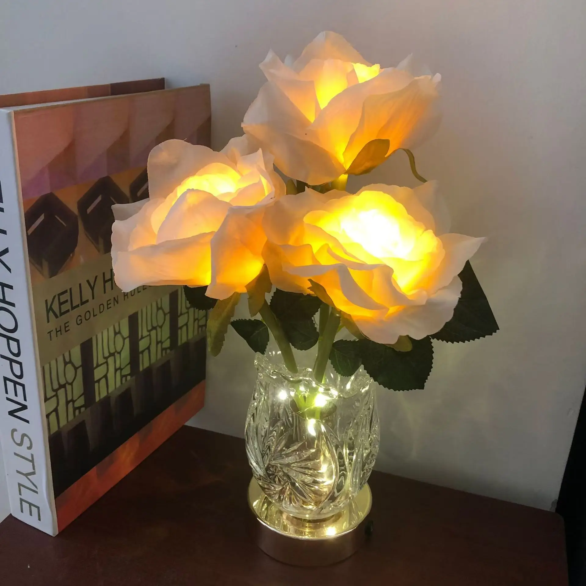Gentle Pink Flower LED Table Lamp with Warm Lighting for Home Decor