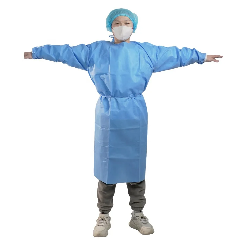2023 hot sale Level 2 Disposable Isolation gowns PP PE surgical medical gown non woven fabric insolation gown