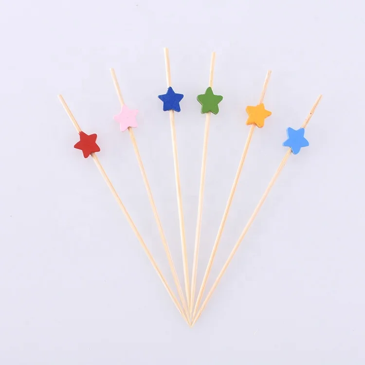 
10MM Wholesale Natural Decoration Disposable 100% Mao Bamboo Small Thin BBQ Fruit Food Picks Skewer Stick 