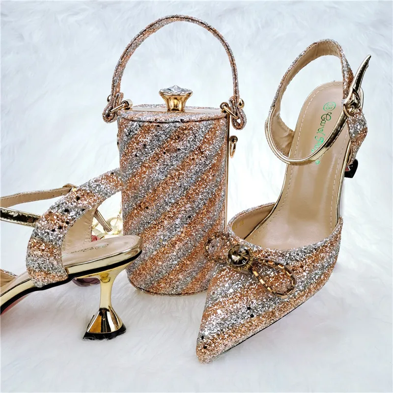 italian shoes wedding matching luxury women wholesale shoes and bag set luxury for ladies 2022
