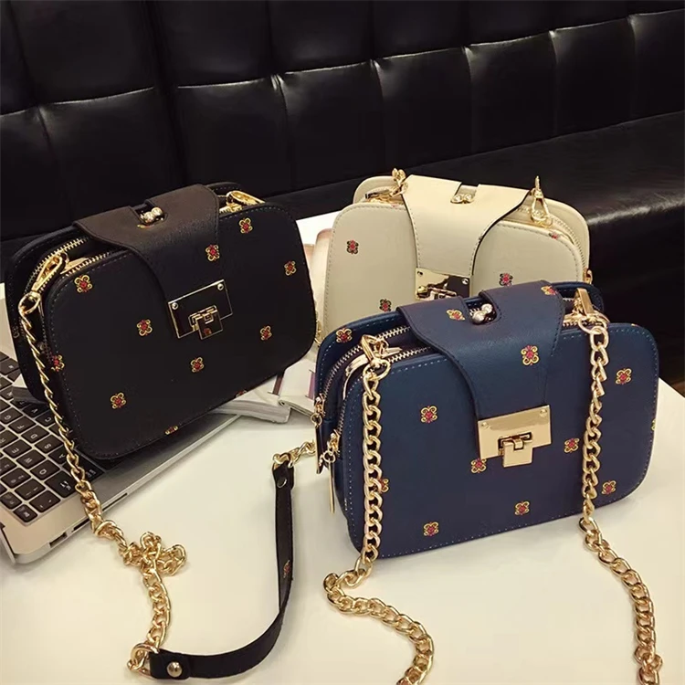 High Quality China Manufacturer Luxury Crossbody Pu Simple  Fashion Chain Women Shoulder Handbags