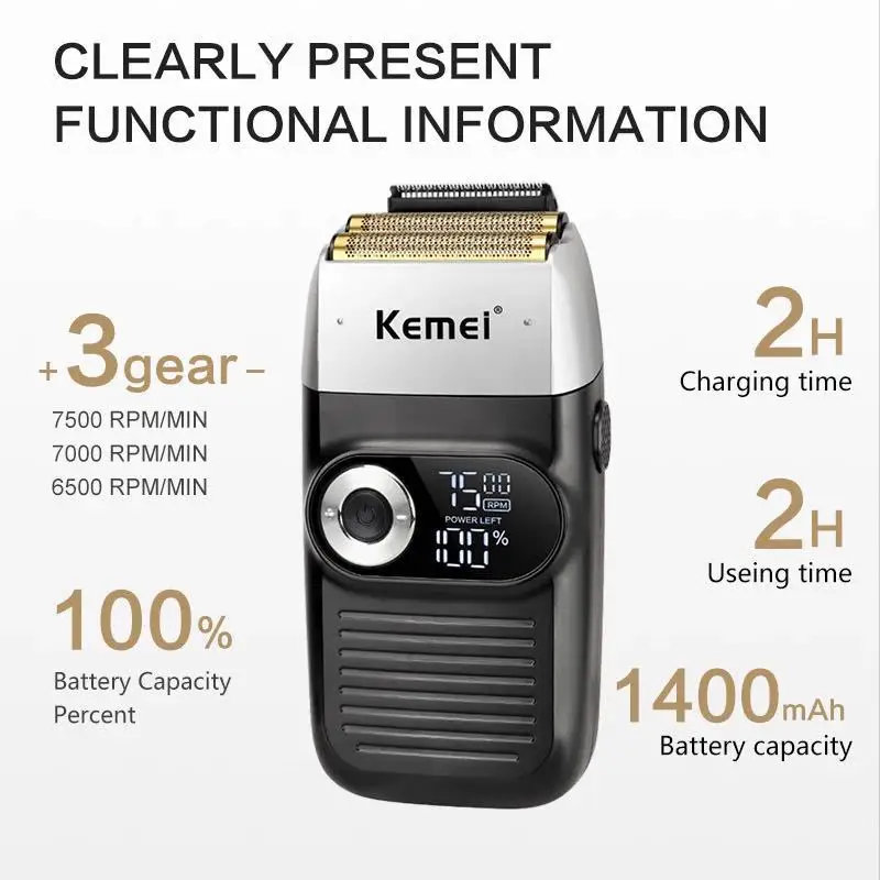 Professional hairdresser LCD digital display professional hairdresser Kemei 2026  hot selling professional barber